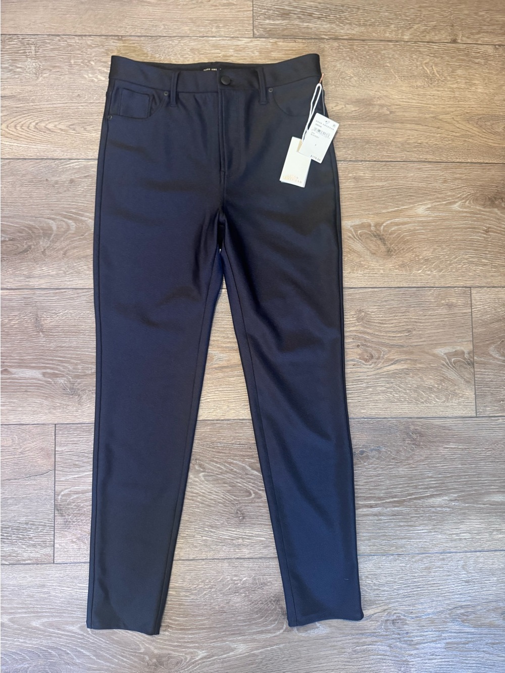 Good American Compression Shine Good Waist Black Ankle Pants GS0346 Size 8 NWT